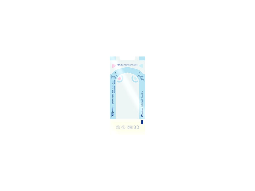 Medicom - Bolsas de esterilización autosellantes para autoclave - Caja de 200 unidades (57 mm x 102 mm)
