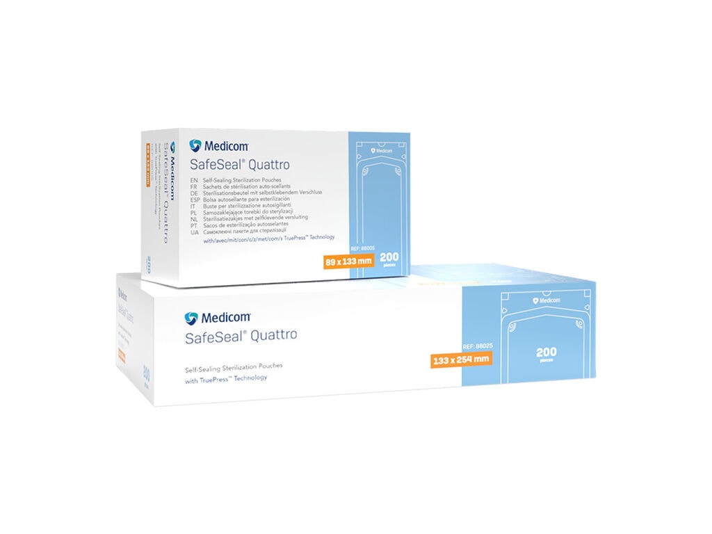 Medicom - Bolsas de esterilización autosellantes para autoclave - Caja de 200 unidades (57 mm x 102 mm)