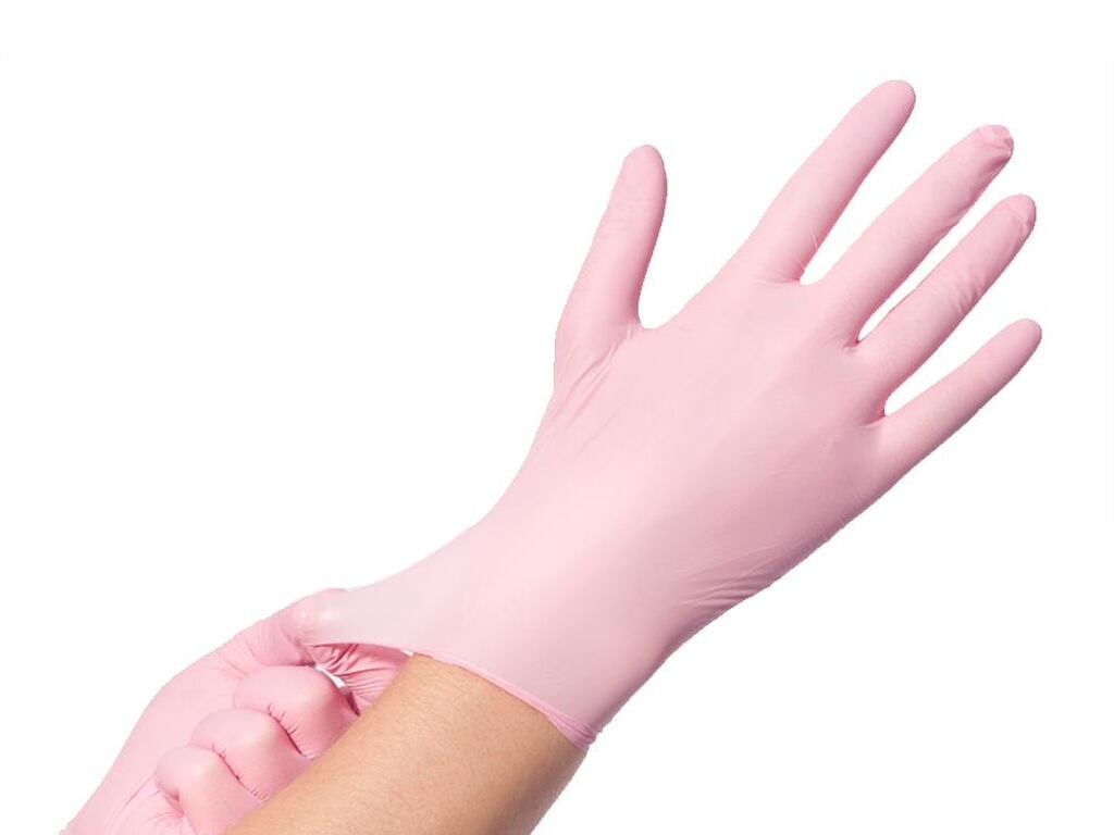 Comforties - Premium - Gants en Nitrile - Rose - Boîte de 100 (X-Small)