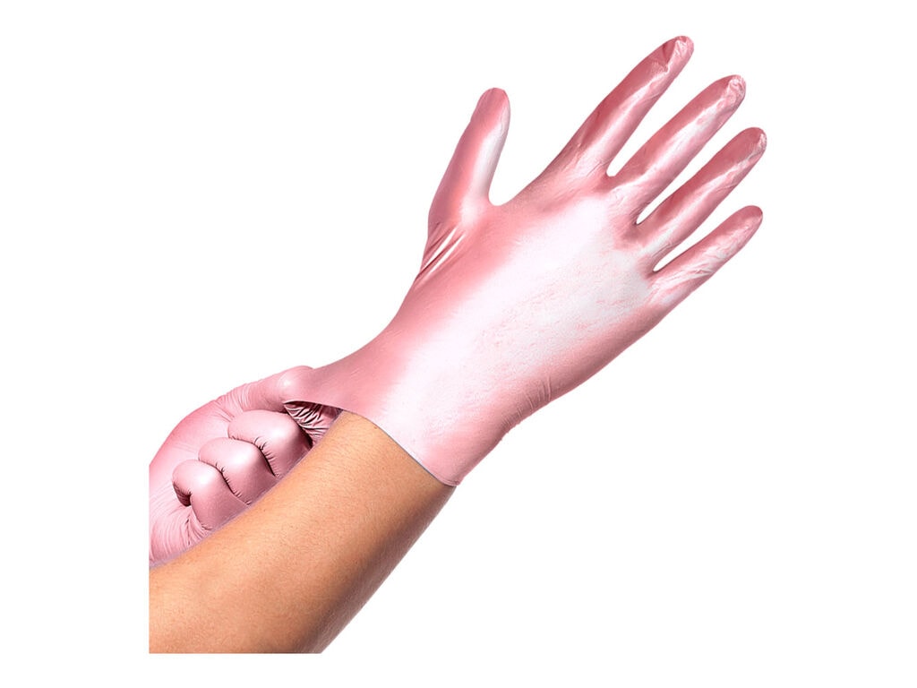 Comforties - Glamour - Guantes de nitrilo - Rosa - Caja de 100 (X-Small)