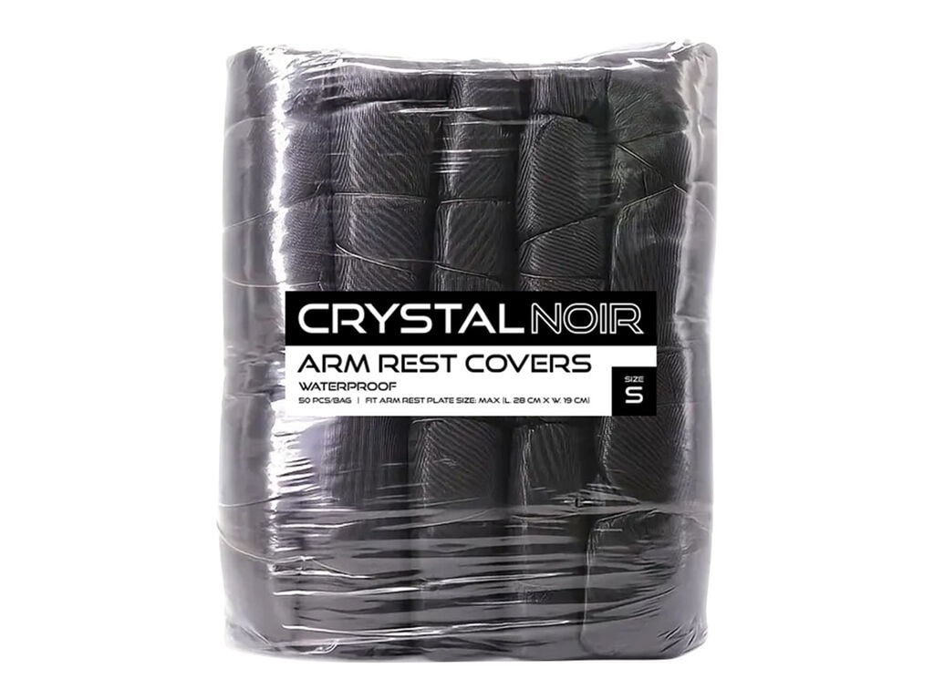 Crystal - Noir - Armsteun Hoezen - Verpakking van 50 (Small - 28 cm x 19 cm)