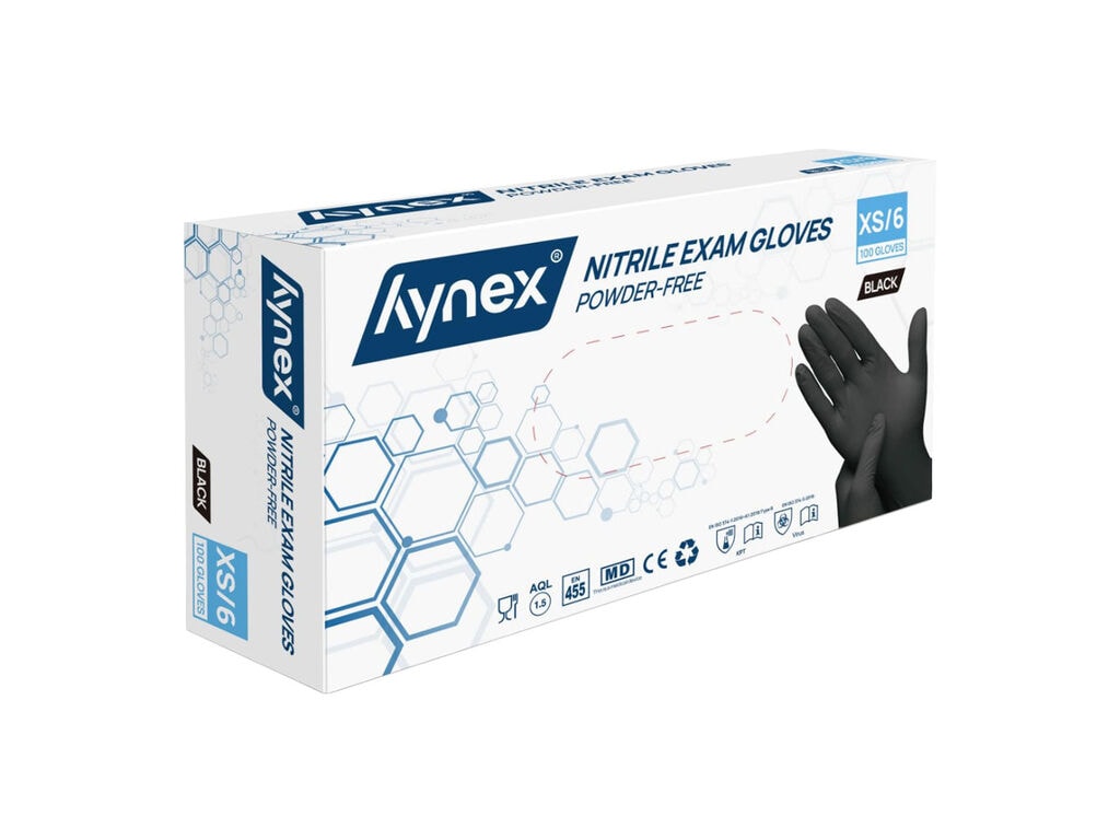 Hynex - Nitril Handschoenen - Zwart - Doos van 100 (X-Small)