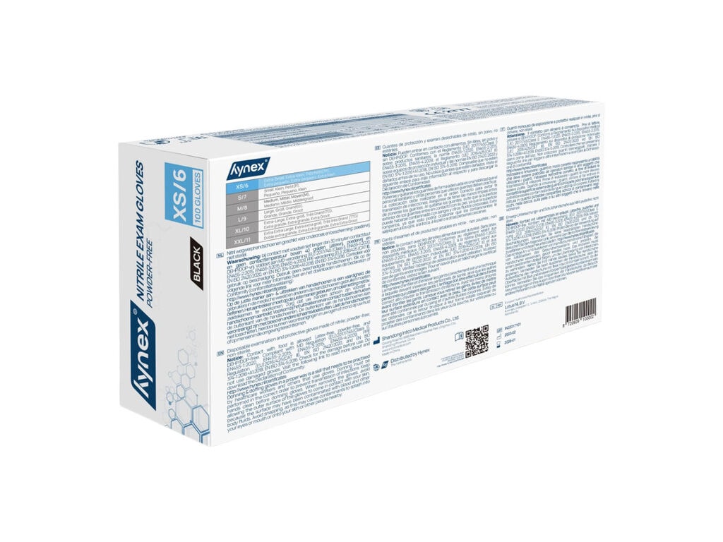 Hynex - Nitril Handschoenen - Zwart - Doos van 100 (X-Small)