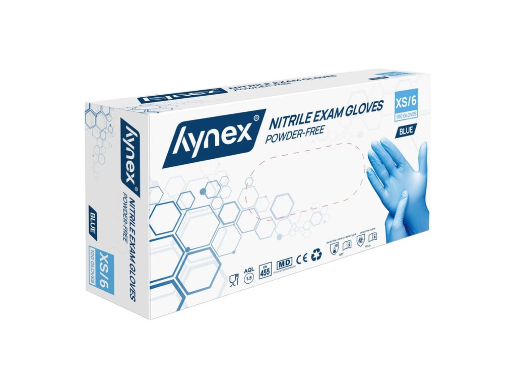 Hynex - Nitril Handschoenen - Blauw - Doos van 100 (X-Small)