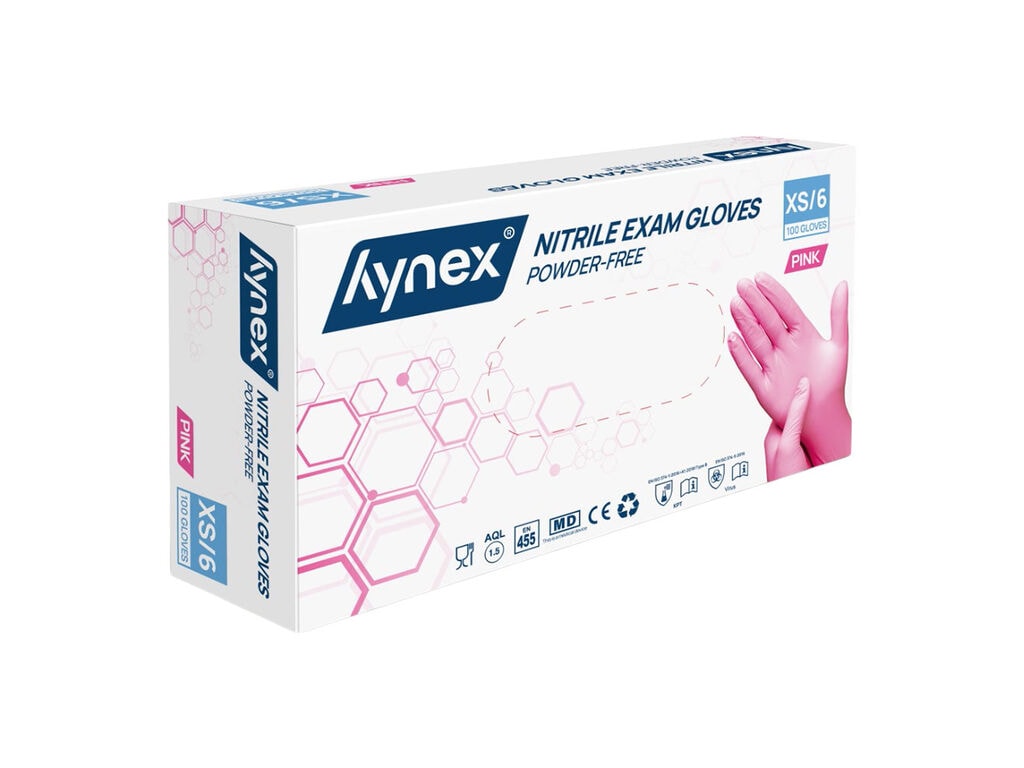 Hynex - Nitril Handschoenen - Roze - Doos van 100 (X-Small)