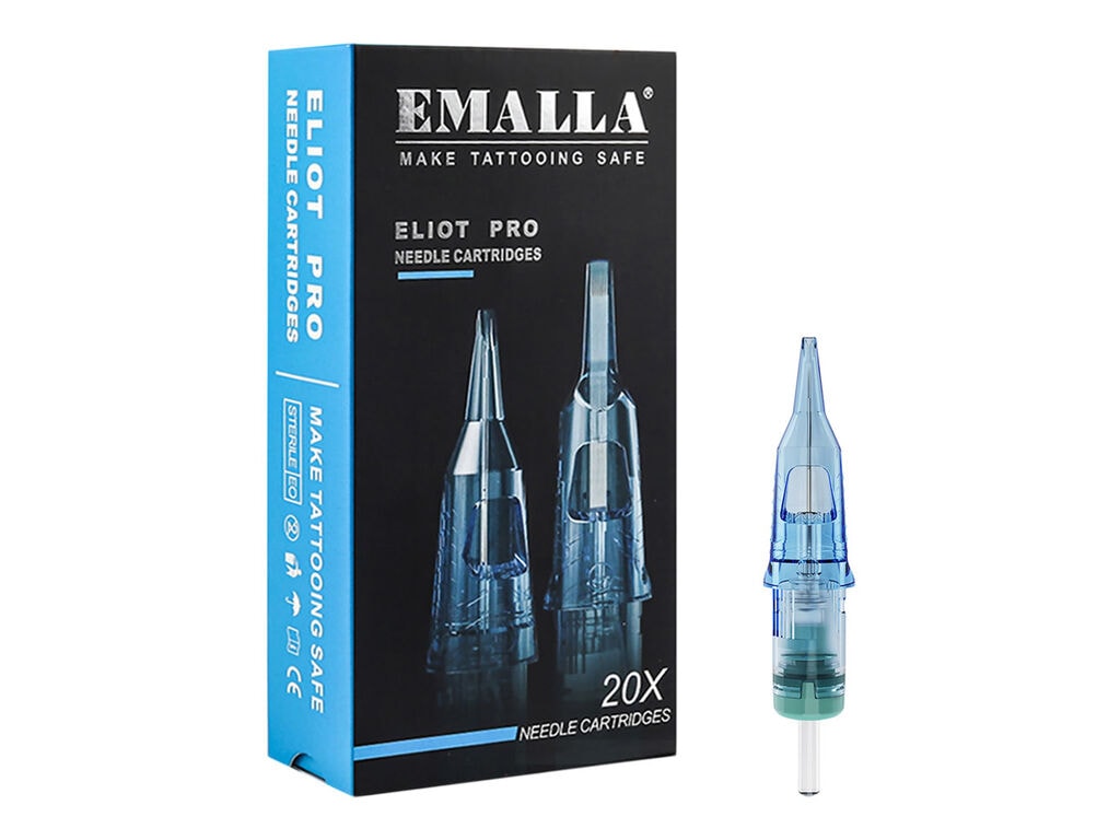 Emalla - Cartuchos Eliot Pro - Sombreadores redondos - Caja de 20 (05 Round Shader - 0,30 mm - Long Taper)