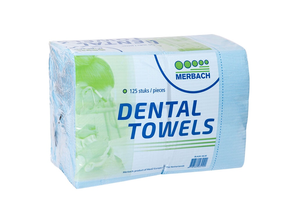 Merbach - Dental Bibs - Blue (Pack of 125)