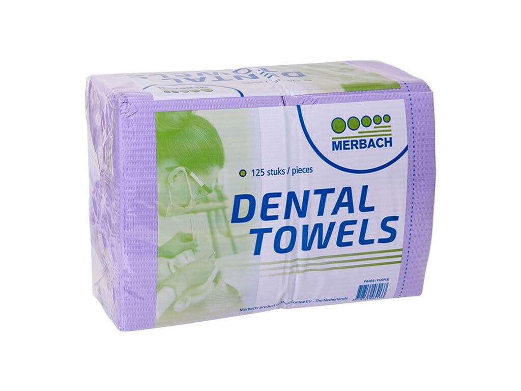 Merbach - Dental Bibs - Purple (Pack of 125)