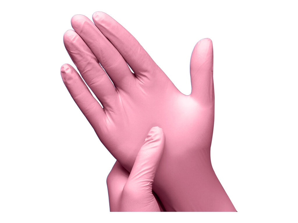 Merbach - Soft Nitrile Gloves - Pink - Box of 100 (X-Small)