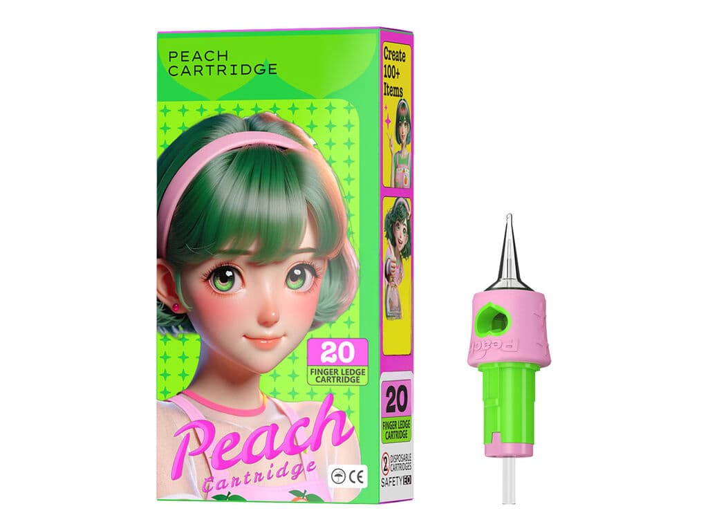 Peach - Cartridges - Round Liners - Box of 20 (01 Round Liner - 0.35 mm - Long Taper)