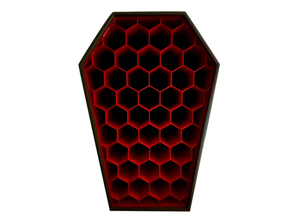 TattRak - Ataúd - Soporte para tintero - Paquete - Negro / Línea de sangre