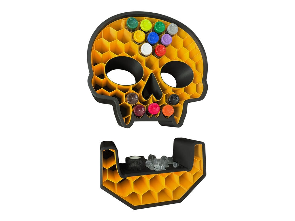 TattRak - Skull - Support pour Flacons d'Encre - Pack - Noir / Livewire