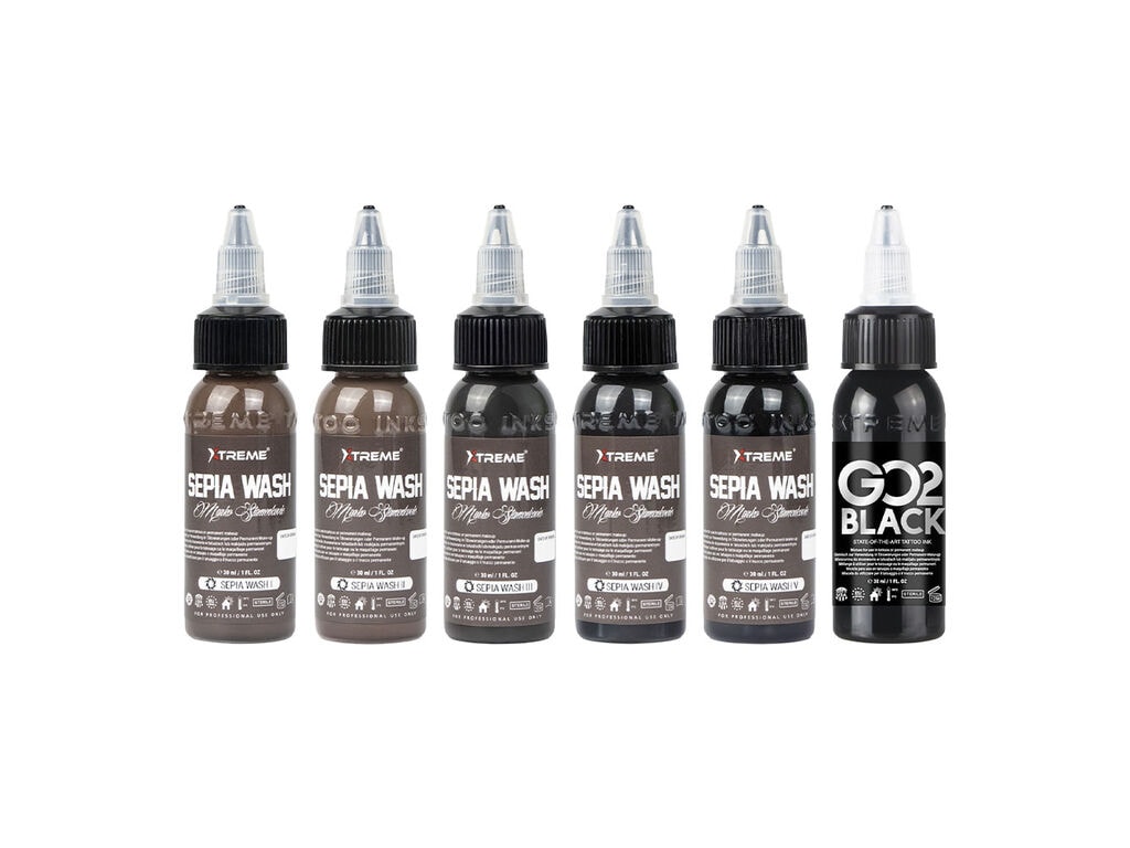 Xtreme Ink - Marko Stamenkovic Sepia Wash Set - 6 x 30 ml / 1 oz