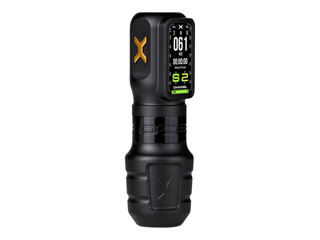 Ozer - X-Channel - Draadloze Tattoo Machine - Combipakket - Zwart