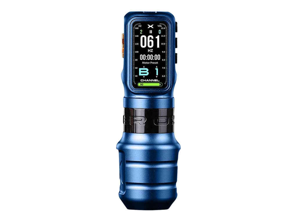 Ozer - X-Channel - Draadloze Tattoo Machine - Combipakket - Blauw