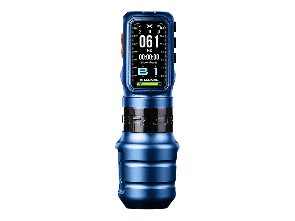 Ozer - X-Channel - Draadloze Tattoo Machine - Combipakket - Blauw
