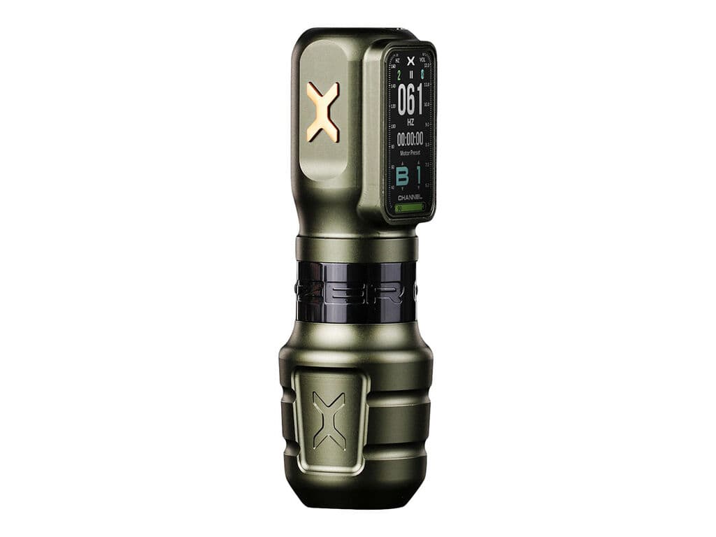 Ozer - X-Channel - Draadloze Tattoo Machine - Combipakket - Groen