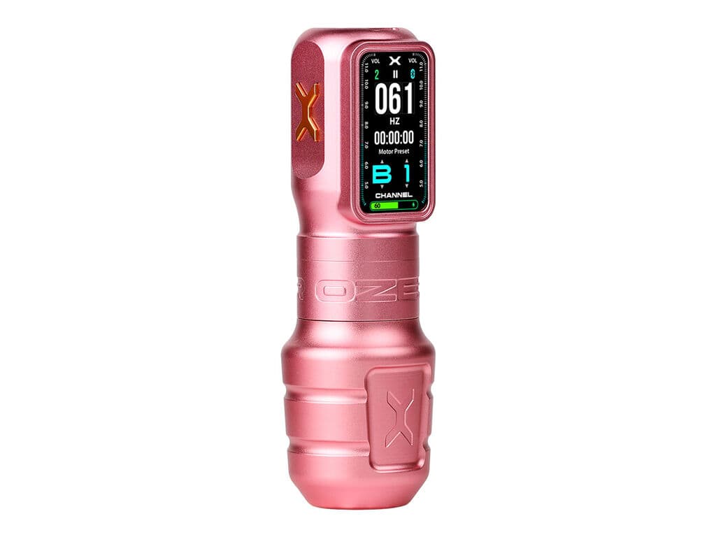 Ozer - X-Channel - Machine à Tatouer Sans Fil - Pack Combo - Rose