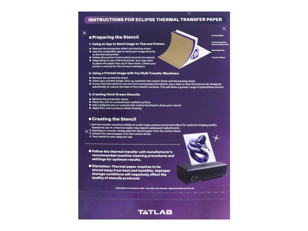 Tatlab - Eclipse - Thermal Transfer Paper - A3 - Box of 20
