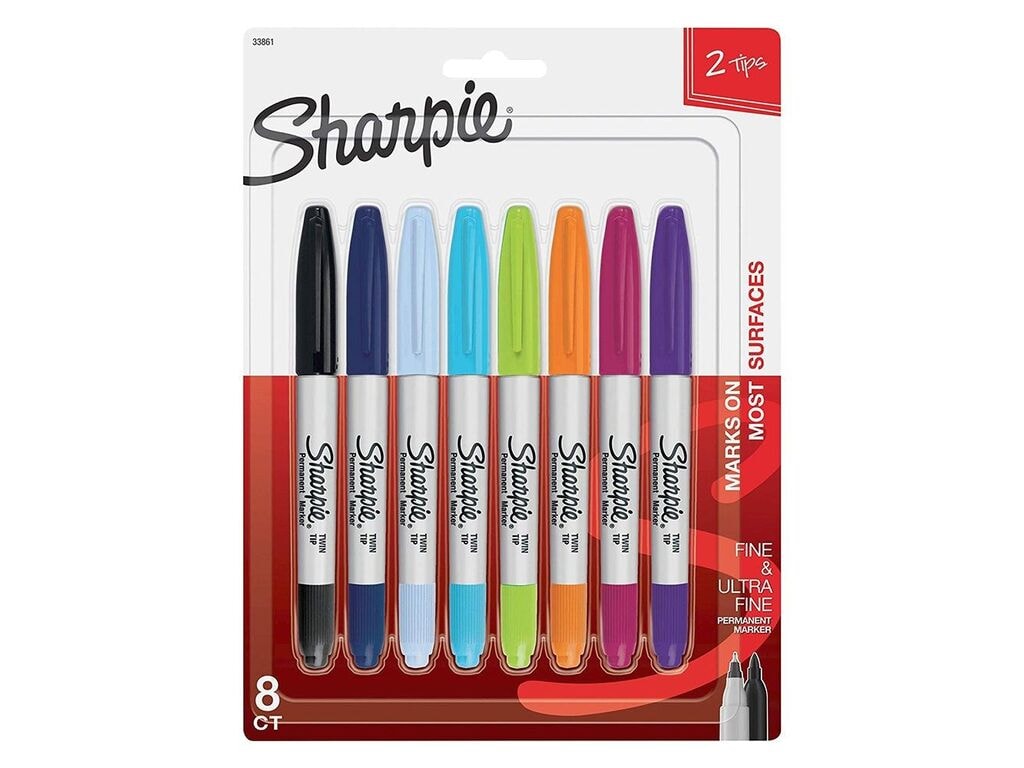 Sharpie - Juego de puntas dobles finas y ultrafinas - Paquete de 8