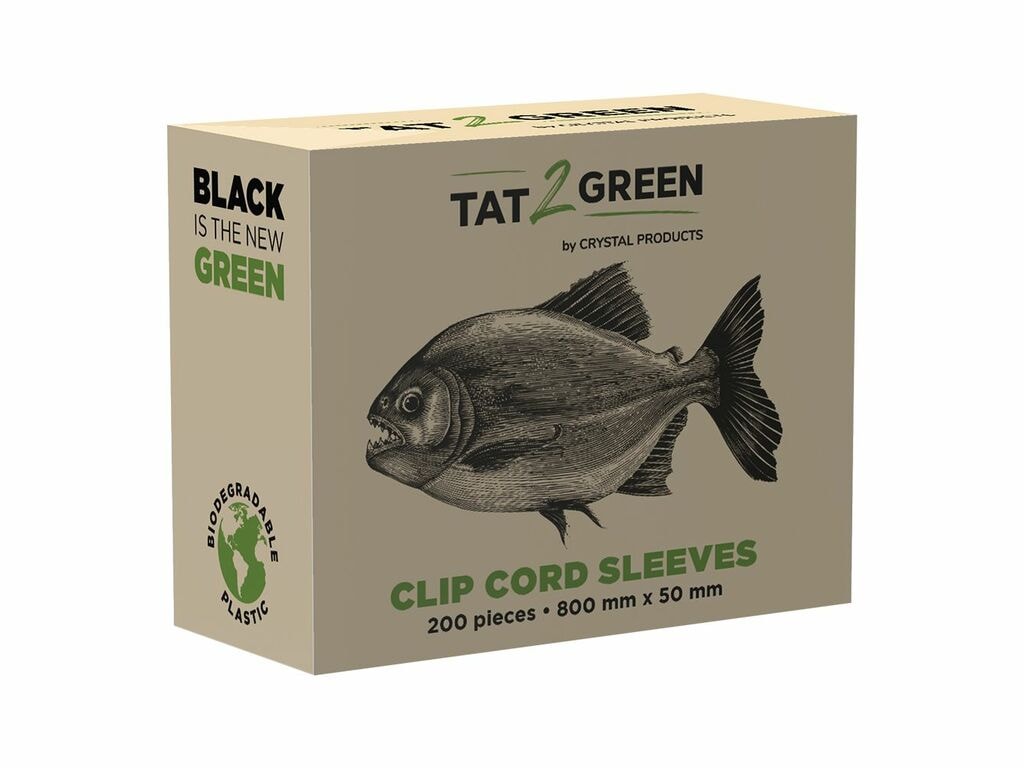 Tat2Green - Clip Cord Schutzhüllen - Schwarz - Vorgeschnitten - 800 mm x 50 mm - 200er Box