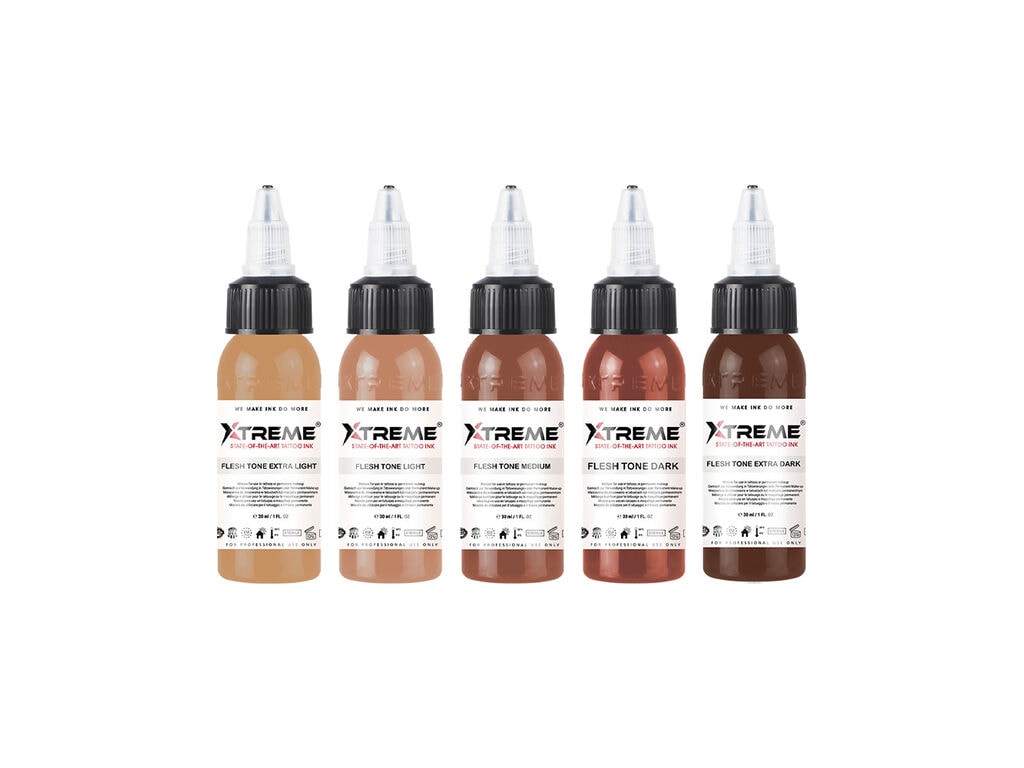 Xtreme Ink - Flesh Tone Colour Set - 5 x 30 ml / 1 oz