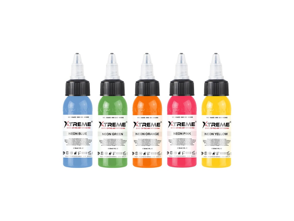 Xtreme Ink - Neon Colour Set - 5 x 30 ml / 1 oz