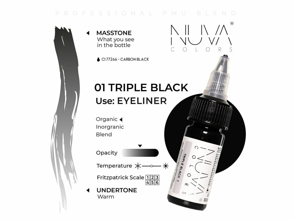 Nuva Colors - Eyeliner - 01 Triple Black - 15 ml / 0.5 oz