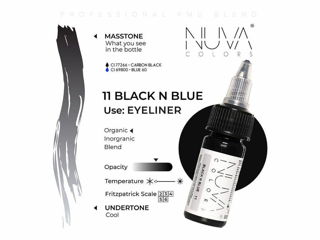 Nuva Colors - Eyeliner - 11 Black N Blue - 15 ml / 0.5 oz