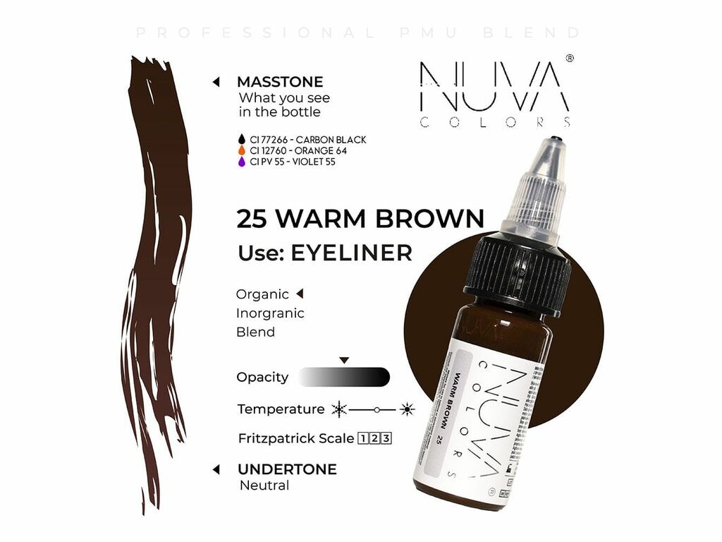 Nuva Colors - Eyeliner - 25 Warm Brown - 15 ml / 0,5 oz