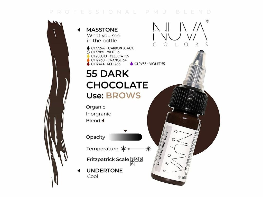 Nuva Colors - Eyebrow - 55 Dark Chocolate - 15 ml / 0.5 oz