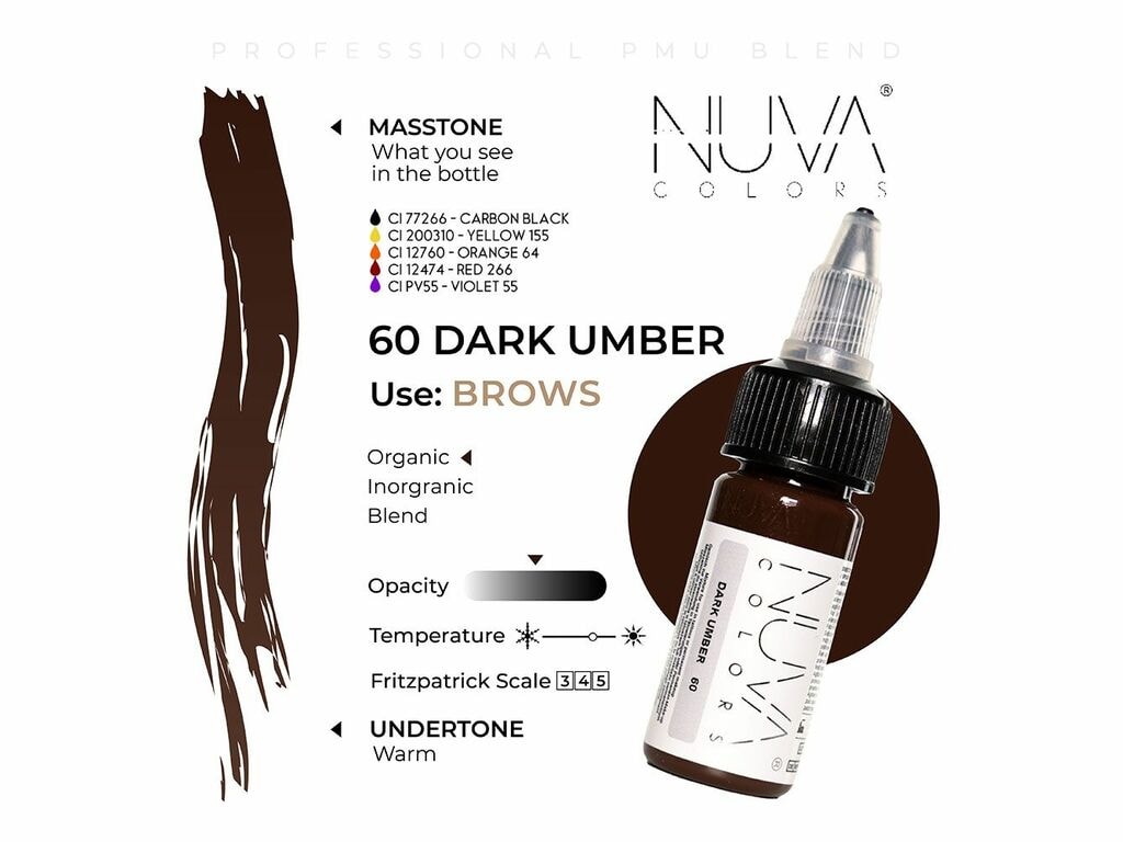 Nuva Colors - Eyebrow - 60 Dark Umber - 15 ml / 0,5 oz