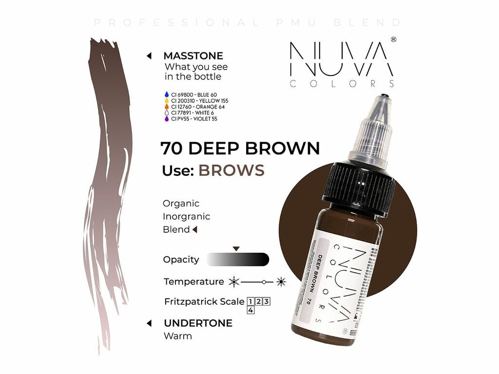 Nuva Colors - Eyebrow - 70 Deep Brown - 15 ml / 0.5 oz