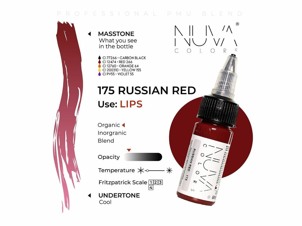 Nuva Colors - Lip - 175 Russian Red - 15 ml / 0,5 oz