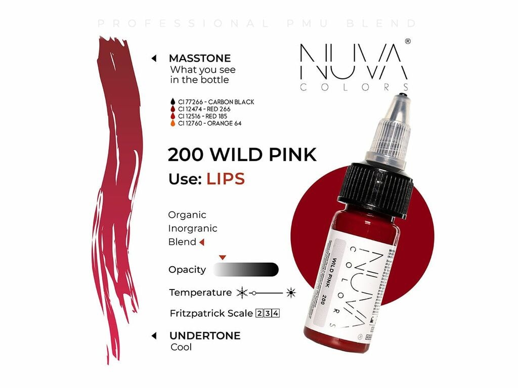 Nuva Colors - Lip - 200 Wild Pink - 15 ml / 0,5 oz