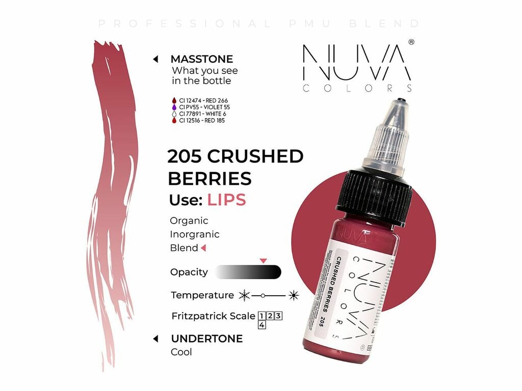 Nuva Colors - Lip - 205 Crushed Berries - 15 ml / 0.5 oz