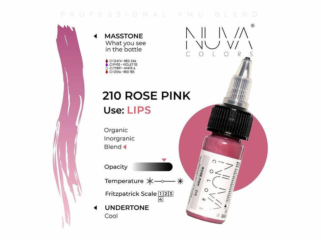 Nuva Colors - Lip - 210 Rose Pink - 15 ml / 0.5 oz