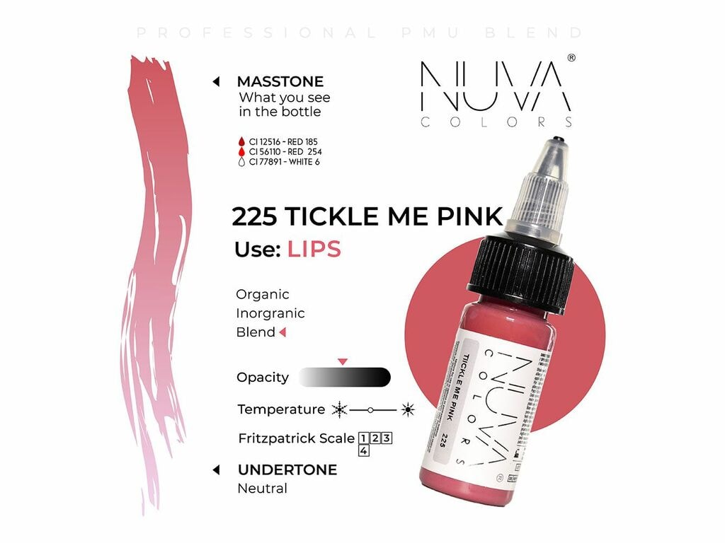 Nuva Colors - Lip - 225 Tickle Me Pink - 15 ml / 0.5 oz