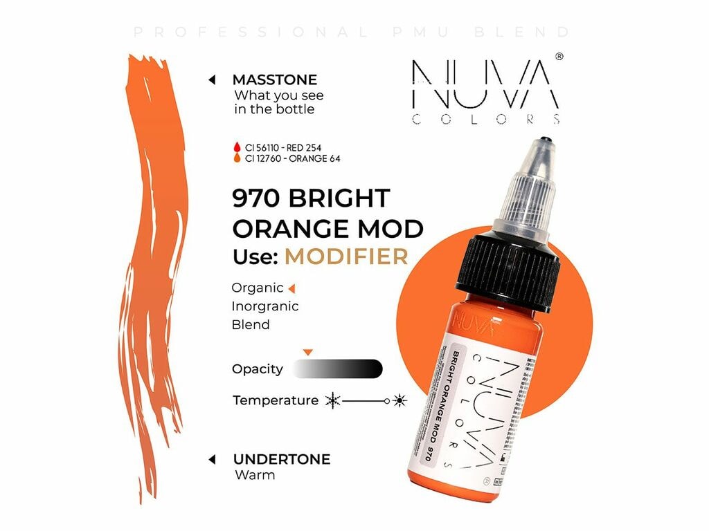 Nuva Colors - Modifier - 970 Bright Orange Mod - 15 ml / 0.5 oz