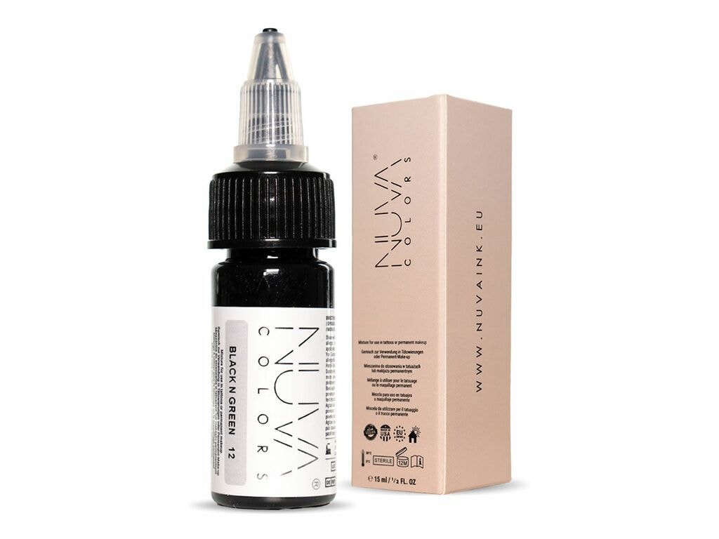 Nuva Colors - Eyeliner - 12 Black N Green - 15 ml / 0.5 oz