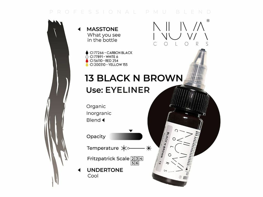 Nuva Colors - Eyeliner - 13 Black N Brown - 15 ml / 0.5 oz