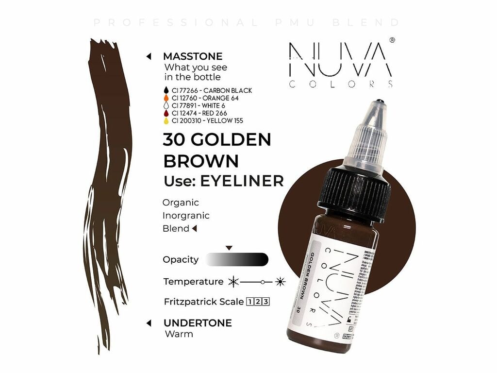 Nuva Colors - Eyeliner - 30 Golden Brown - 15 ml / 0.5 oz