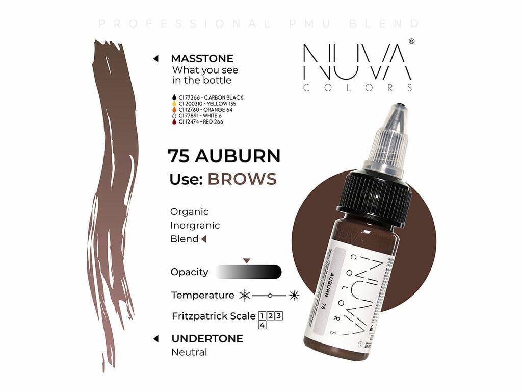 Nuva Colors - Eyebrow - 75 Auburn - 15 ml / 0,5 oz
