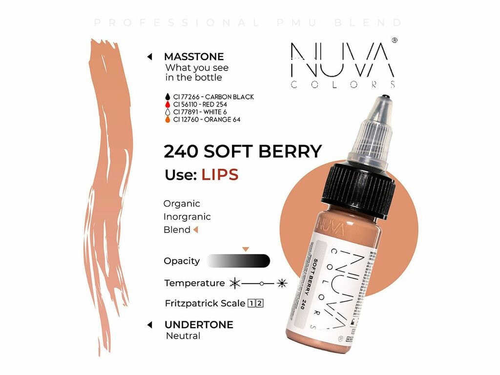 Nuva Colors - Lip - 240 Soft Berry - 15 ml / 0.5 oz