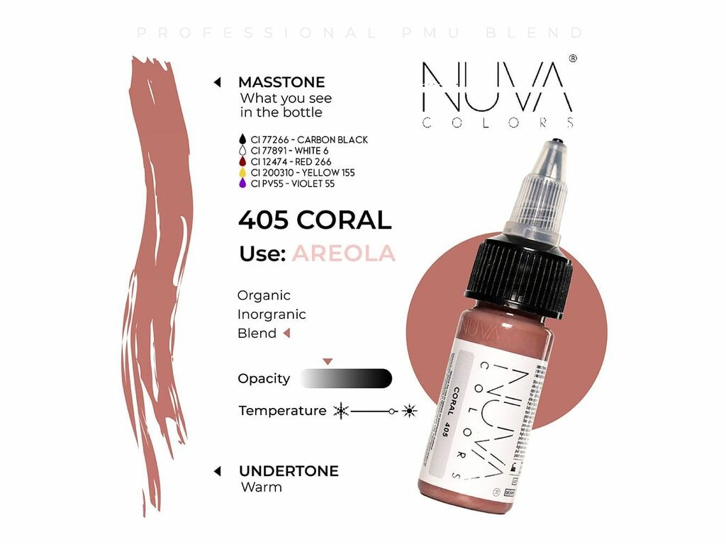 Nuva Colors - Areola - 405 Coral - 15 ml / 0.5 oz