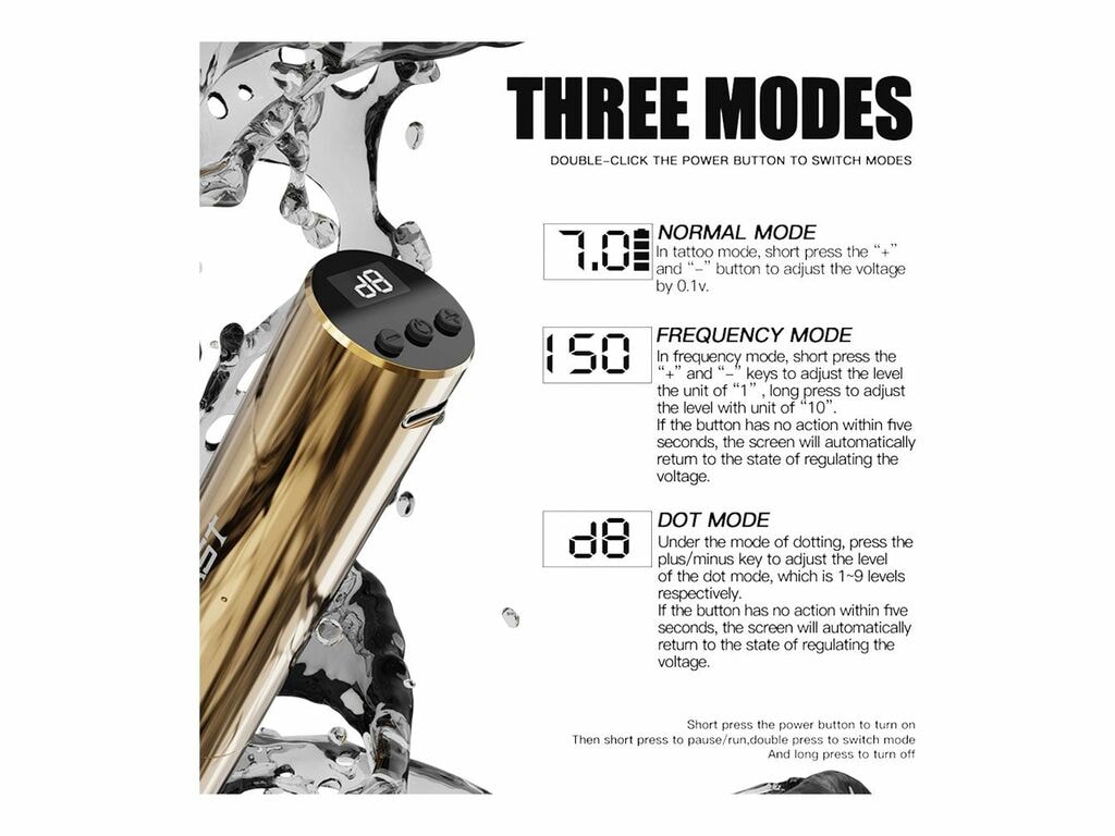 Dragonhawk - Mast Tour Y22 Pro - Wireless Tattoo Machine - Gold