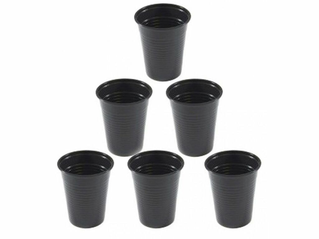Unigloves - Línea Negra - Vasos de plástico para enjuague - Paquete de 100