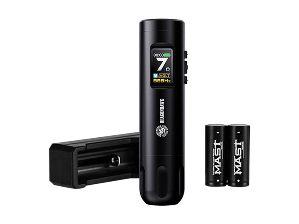 Dragonhawk - Mast X7 v2 - Wireless Tattoo Machine - Black
