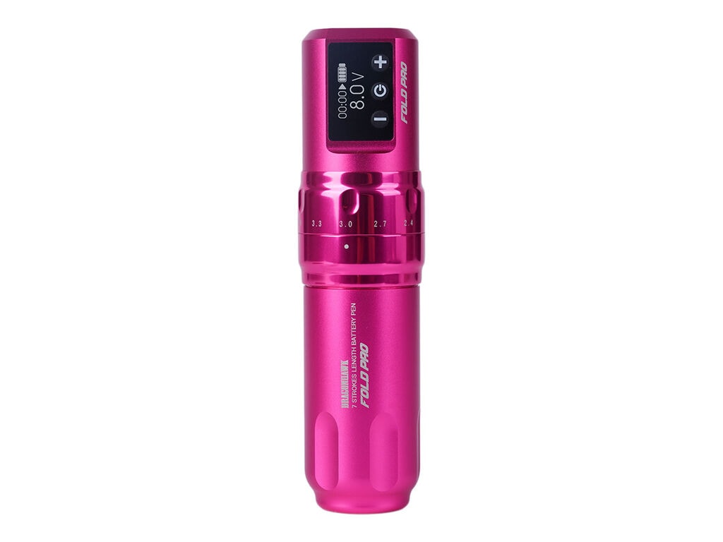 Dragonhawk - Mast Fold Pro - Kabellose Tattoo Maschine - Kombi-Paket - Rosa