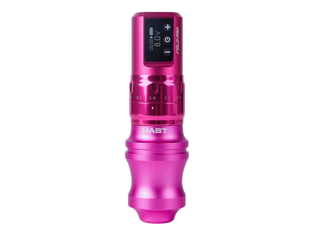 Dragonhawk - Mast Fold Pro - Kabellose Tattoo Maschine - Kombi-Paket - Rosa